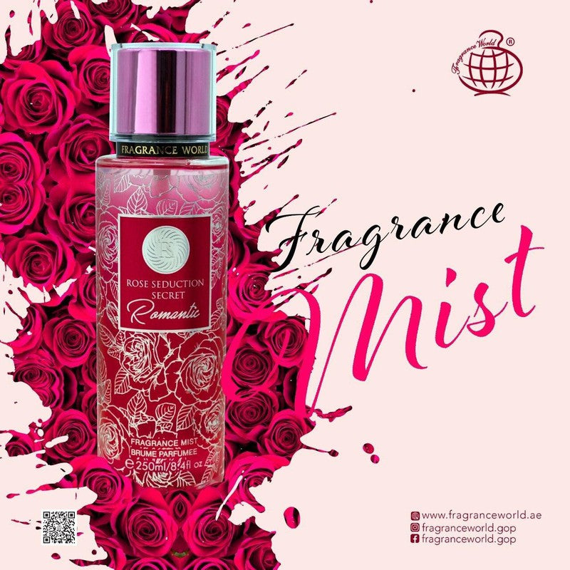 FW Rose Seduction Secret Romantic perfumed body spray for women 250ml - Royalsperfume World Fragrance Body