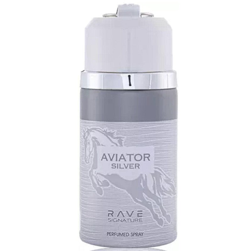 RAVE Aviator Silver perfumed deodorant for men 250ml - Royalsperfume RAVE Deodorants